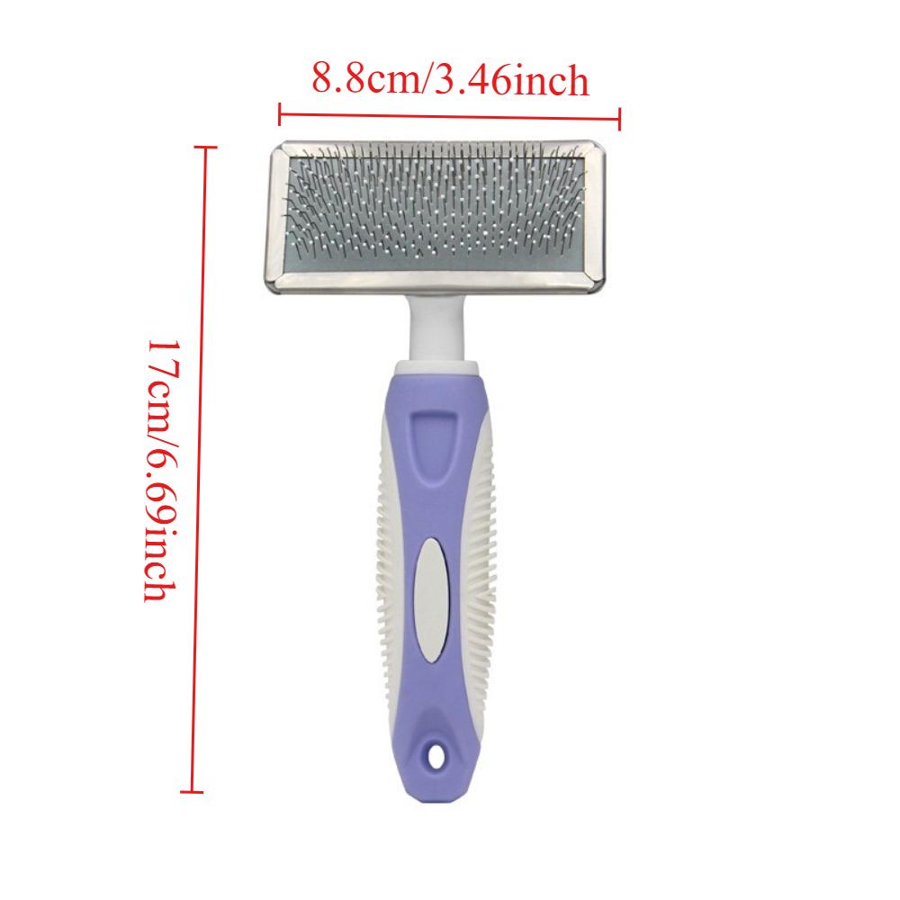 

Dog Brush Pet Hair Remover Massage Dog Hair Brush Stainless Steel Combs for Cats Cleaning Tools Pet Grooming Dogs Accessories фіолетовий