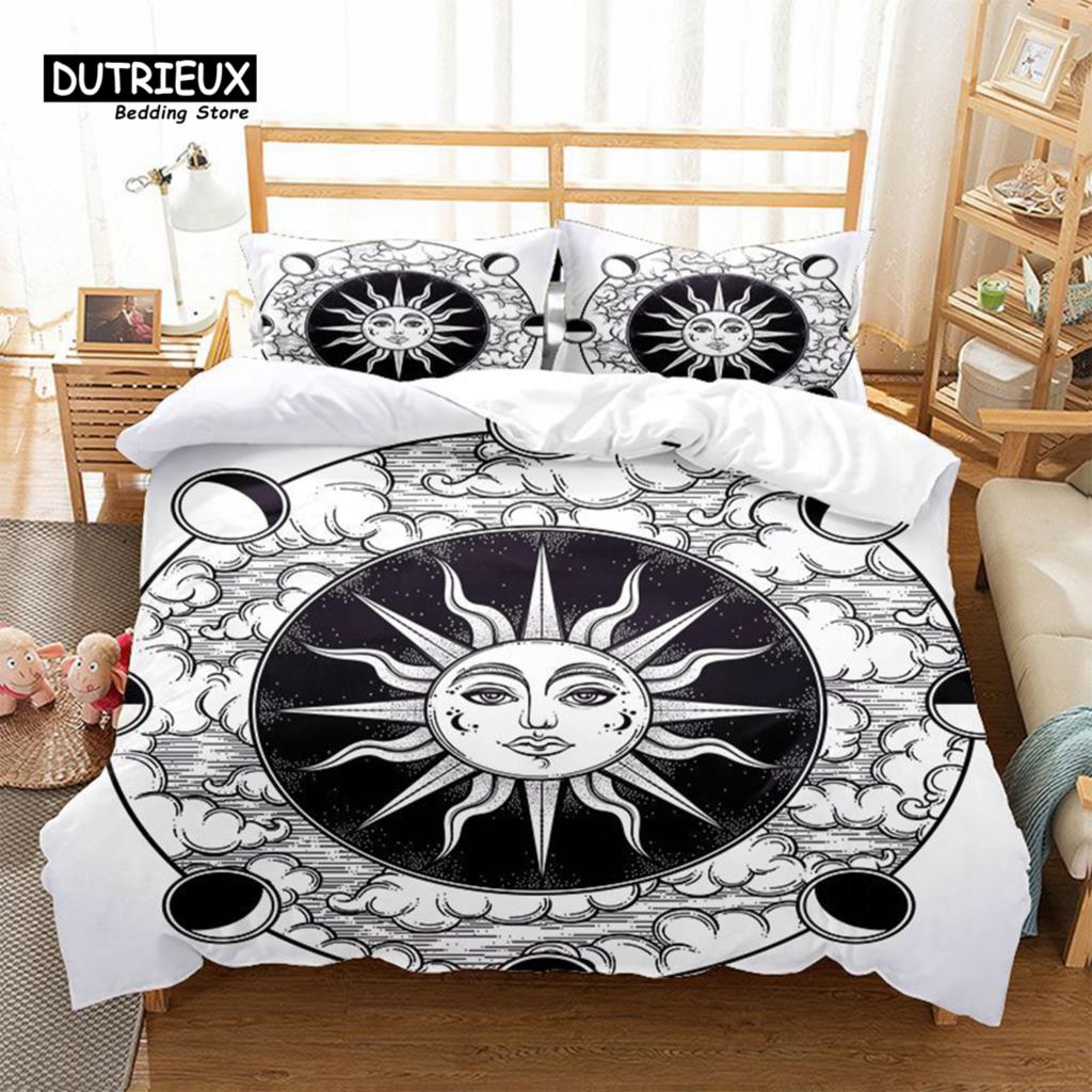 

Пододеяльник Рука Хамса Бохо Экзотический Набор Постельного Белья Солнце и Луна Роскошный Галактический Астрологический Чехол для Одеяла Полный Двуспальный Для Взрослых Детей EU single(135x200cm)