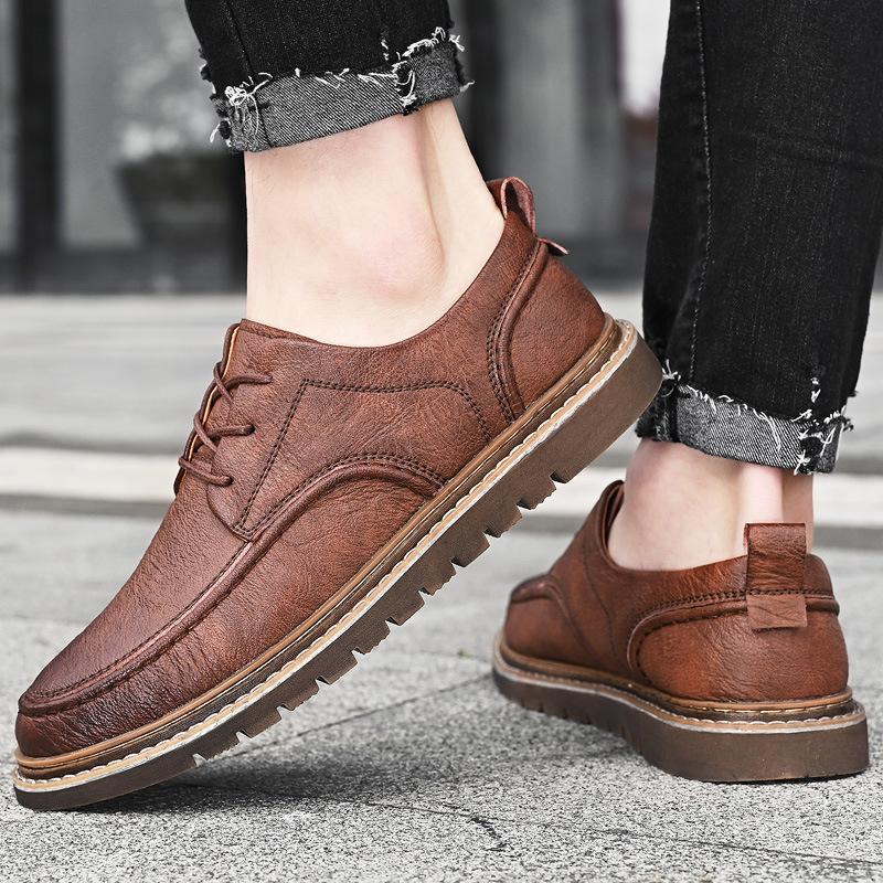 Herbst Neueste Herrenschuhe Brogues Freizeitschuhe Herren Echte Lederschuhe Arbeitsstiefel Business Casual Sneaker
