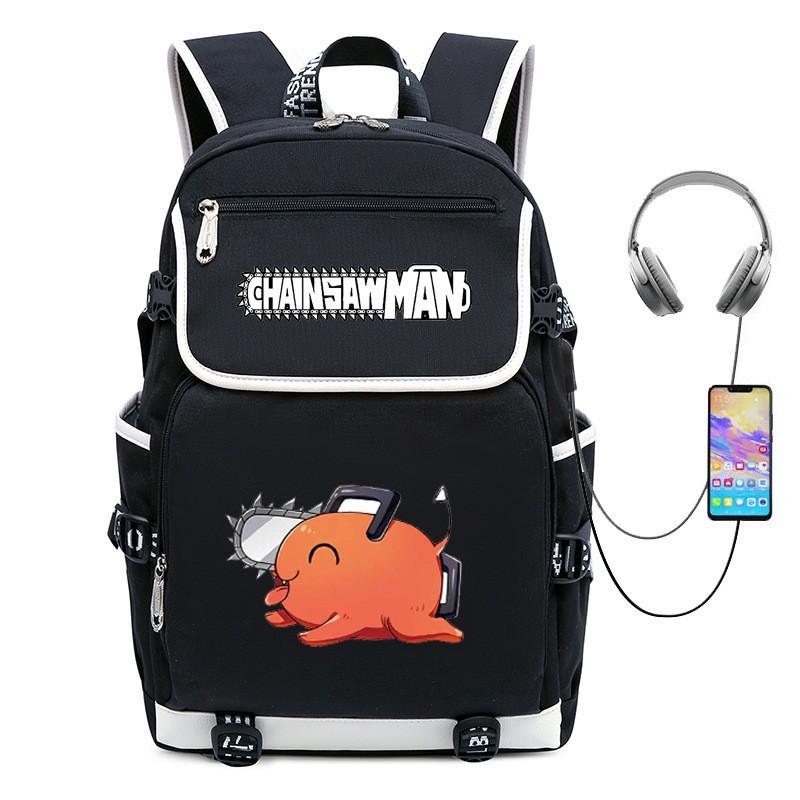 Chainsaw Man Anime Cosplay Backpack School Travel Laptop 14 Inch Oxford Fabric Streetwear Unisex Bag 20-35L