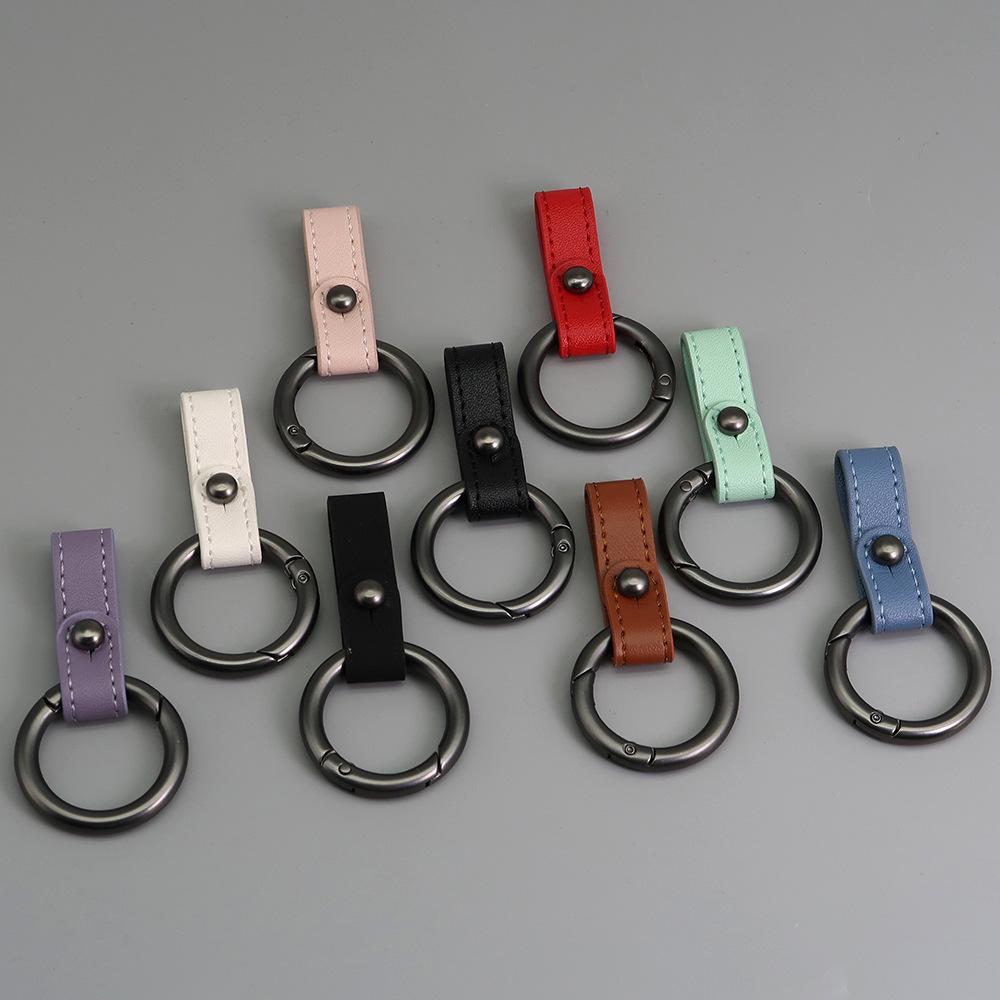 PU Leather Key Rings Zinc Alloy Ring Super Lightweight Cowhide Keychain Multi-purpose Man Car Keychain Outdoor Tool