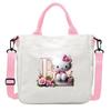 Sweet Cartoon Print 26 Letter Canvas Bag Schoolgirl Portable Crossbody Shoulder Bag Trend