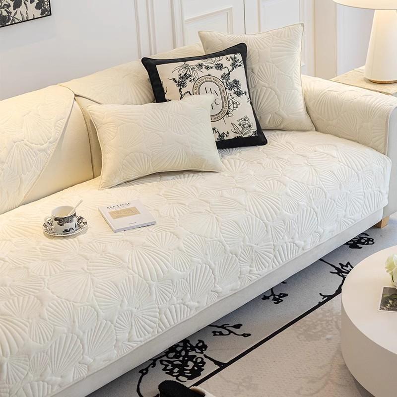 Crystal Velvet Sofa Cushion Cover Cushion  All Seasons Modern Solid Color Cotton Anti-slip Sofa Cover