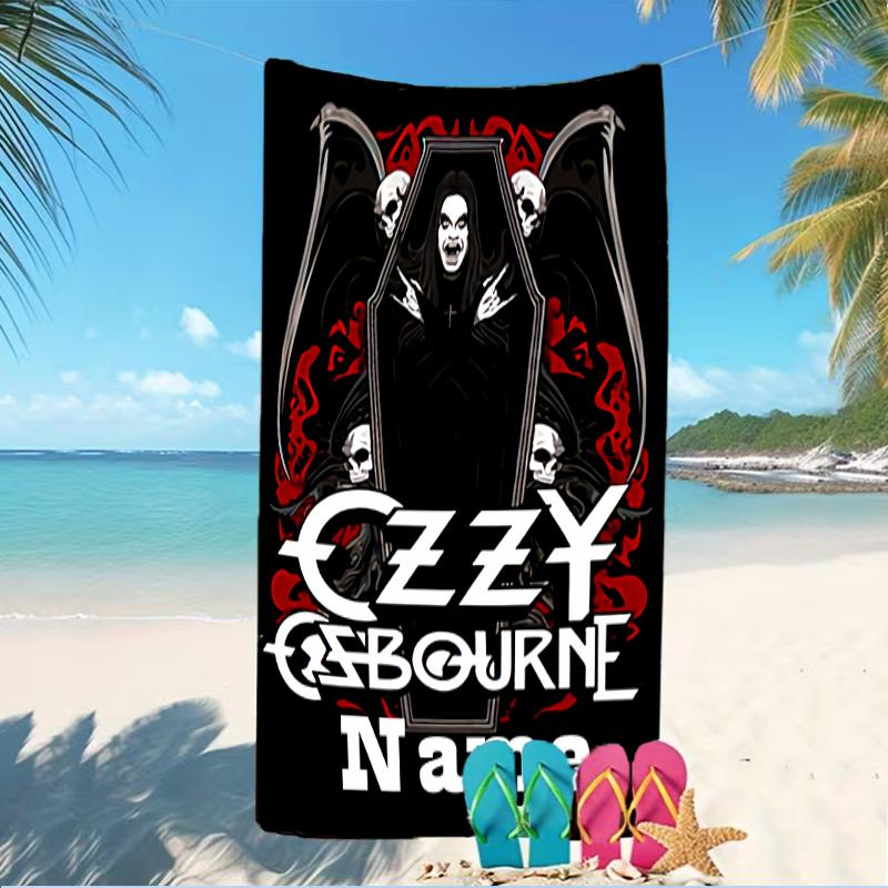 Customizable Personalized Beach Towels Rock Ozzy Osbourne Themed designs.Suitable for the Beach, Yoga, Sports;ideal As Beach Accessories