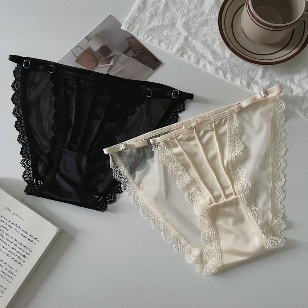Bow Underwear for Women Low Waist Mesh Briefs Summer Lace Panties  Lady
