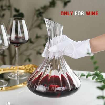 Dekanter mit abgeschrägter Öffnung und Streifen, Weinbelüfter aus Kristallglas, mundgeblasen, bleifreies Kristallglas, einzigartiges Design, Weingeschenkzubehör
