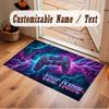 Neon Colorful Theme Crystal Velvet Floor Rug Personalized Custom Name Text Warm Carpet Home Decoration