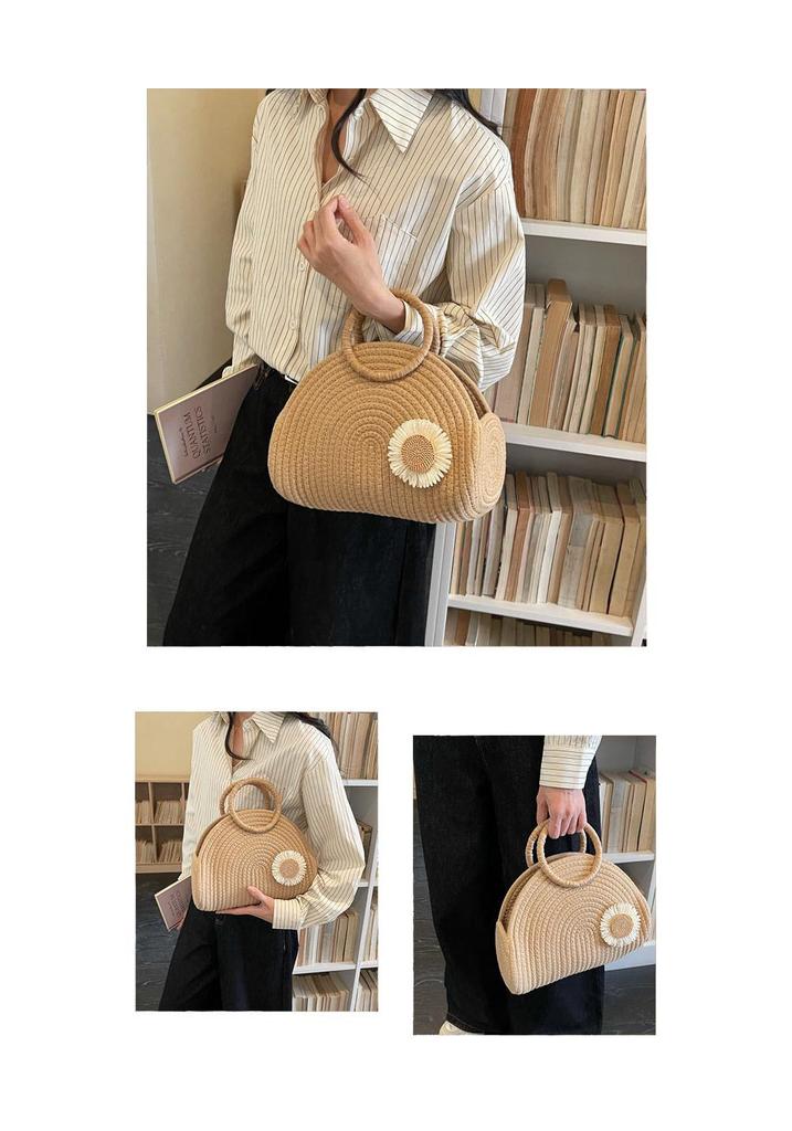 Korean Style Women's Handbag: 2026 Summer Woven Cotton Rope Tote