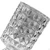 Modern Crystal Glass Vase Flower Arrangement Clear Dried Flowerpot for Centerpiece Home