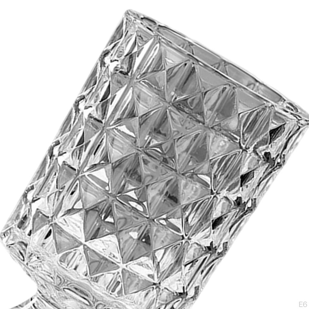 Modern Crystal Glass Vase Flower Arrangement Clear Dried Flowerpot for Centerpiece Home