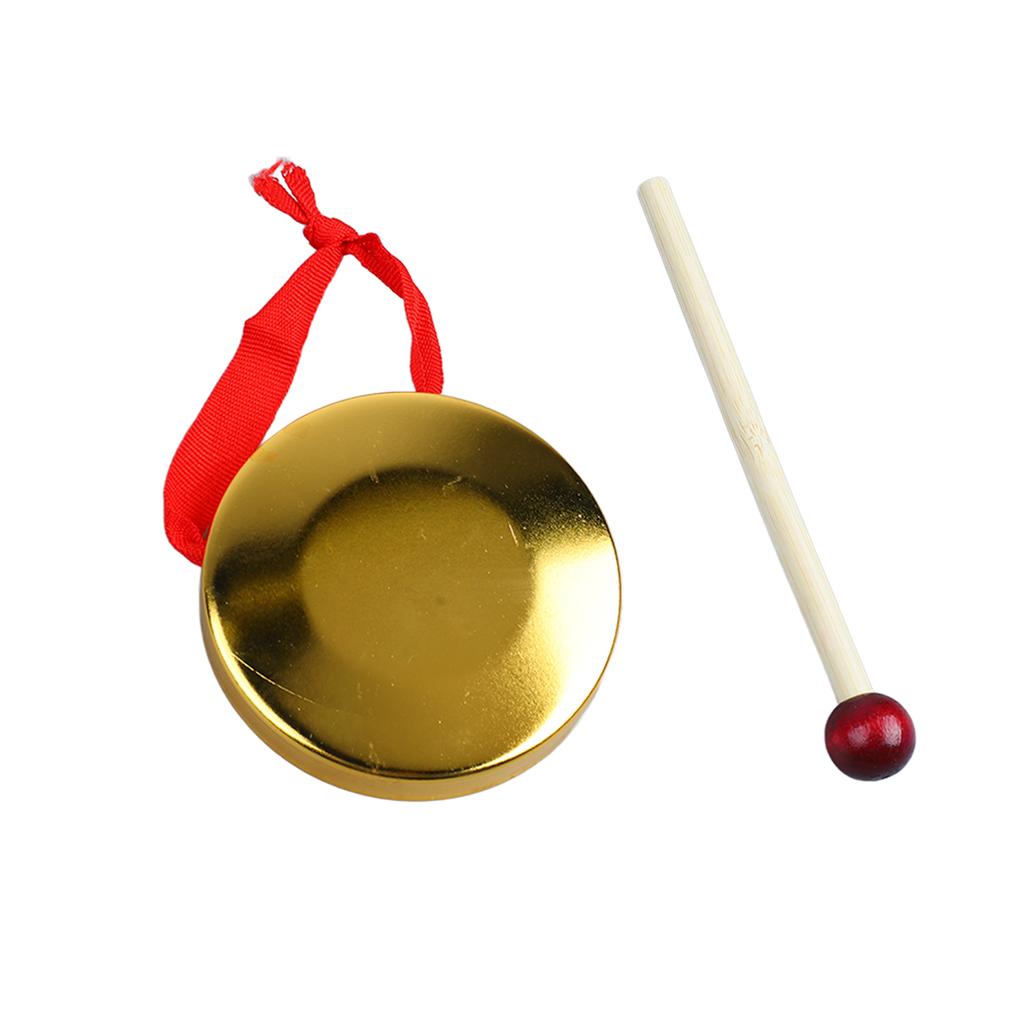 Hand Gong Mini Portable Musical Instrument Outdoor Toy with Mallet for Traditional Chinese