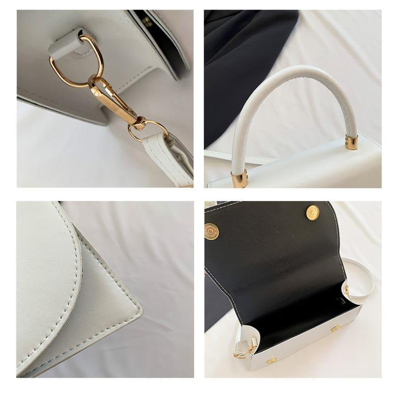 Elegant Solid Color Small Square Bag Trendy Minimalist Faux Leather Shoulder Handbag Fashion Crossbody Purse CLE