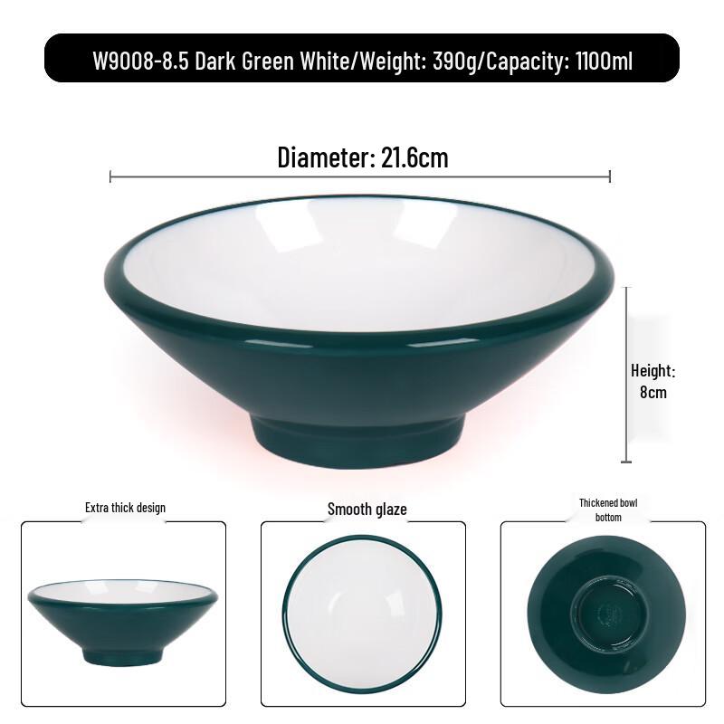 Sweet & Elegant Two-Tone Melamine Noodle Bowl