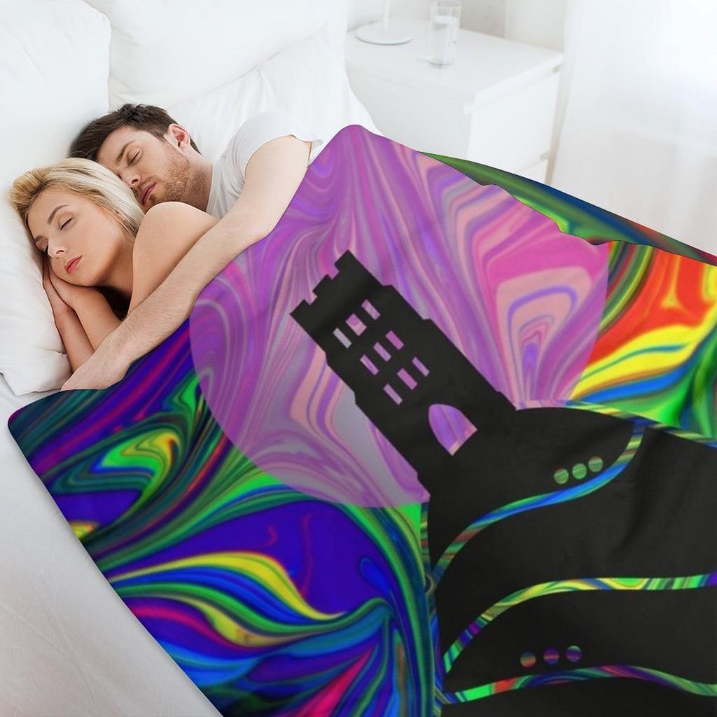 Magic Glastonbury Tor Rainbow Throw Blanket Soft Big Decorative Beds Sofa Quilt Blankets For Sofas Blankets