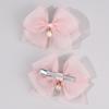 2Pcs Multi-layer Bow Hair Clips For Girls Chiffon Solid Hairpins Cute Pearls Pendant Barrette Kids Headwear Hair Accessories