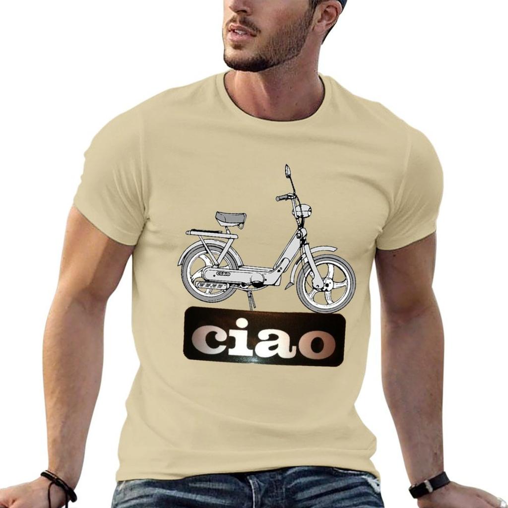 Cześć skuter biały napisz T-shirt koszulki anime koszulka męska letnie topy czarne koszulka z krótkim rękawem mężczyźni