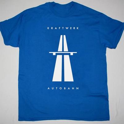 NUOVO KRAFTWERK - AUTOBAHN Manica Corta Blu Tutte le Taglie Maglietta Regalo OM49