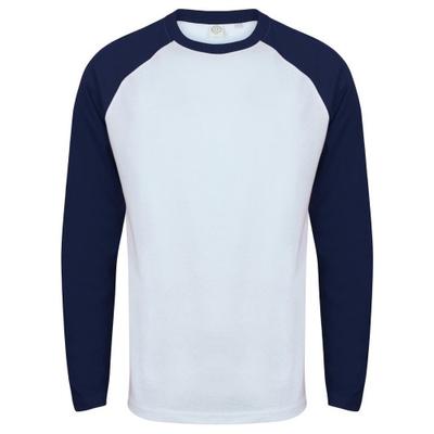 Skinnifit Mens Raglan Long Sleeve Baseball T-Shirt