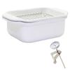 Every U. Enamel Tempura Pot, Square Shape, with Thermometer, Tray, and Steamer Rack, IH and Gas Stove Compatible, Compact, Energy-Saving, Frying Pot,