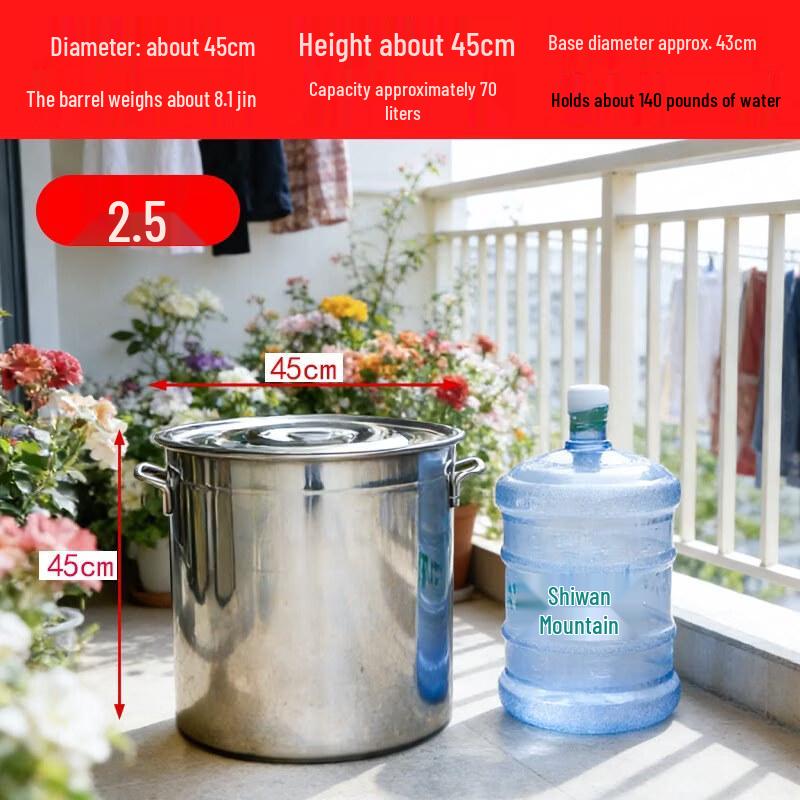 JPHZNB Extra Thick Stainless Steel Multi-Purpose Bucket with Lid