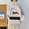 Schoolbag New Polka Dot Girl Backpack Tide Japanese Simple Versatile High Value Backpack Bow Student Travel Backpack