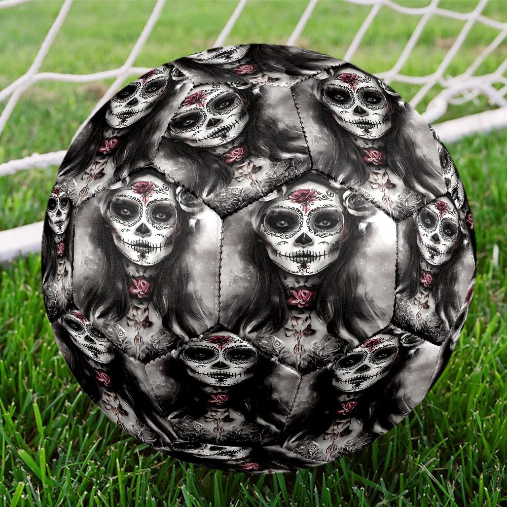 Mexico Skull Indoor Soccer Ball Size 5 Colorful All Ages Machine Stitched PVC Competition Ready Durable High-Bounce