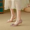 Leather Xiuhe Dress Wedding Shoes Women's 2025 Red Sequins High-end Stiletto Chinese Bridal High Heels Are Not Tired