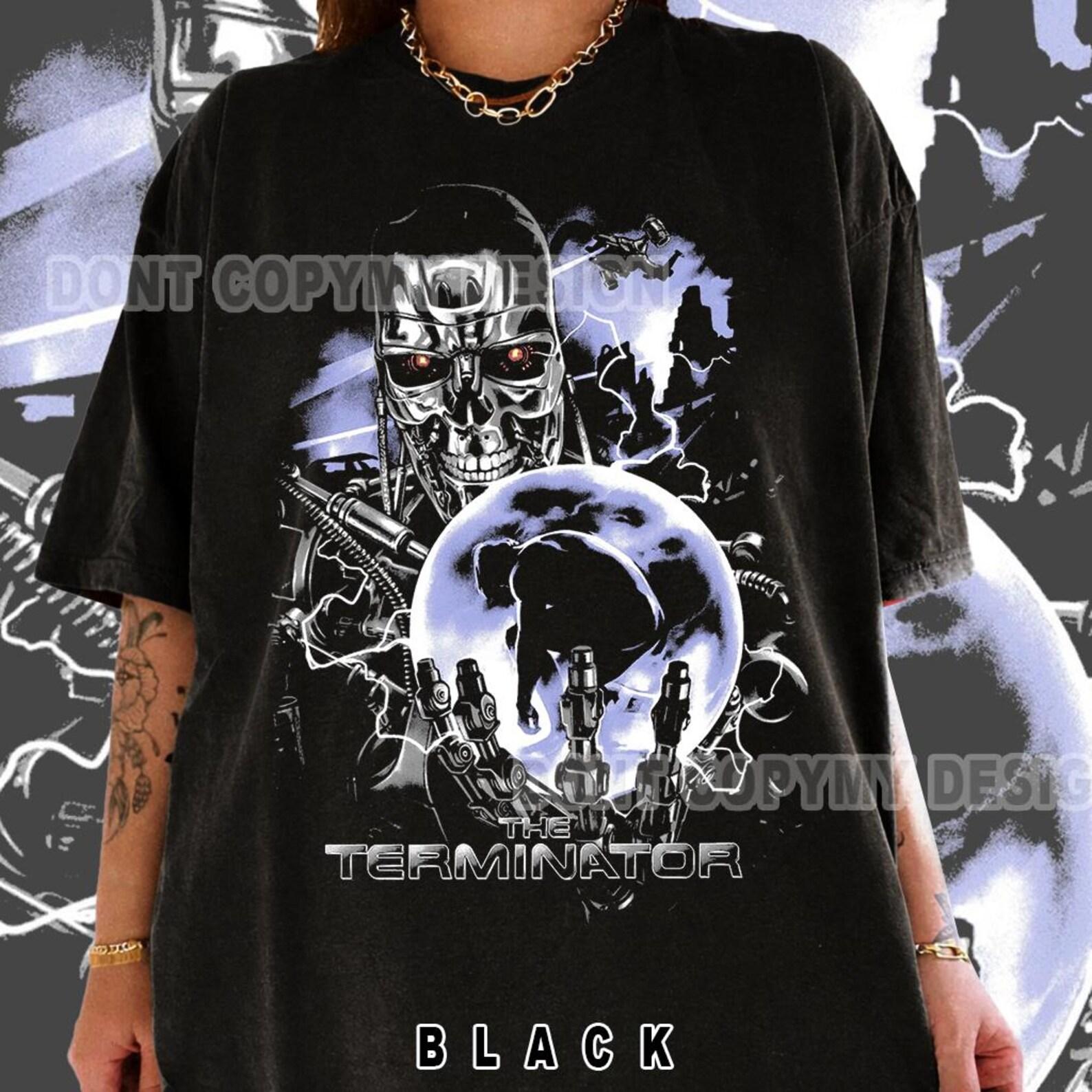 The Terminator T-Shirt: Sci-Fi Movie Graphic Tee, Terminator Movie Shirt, Retro Sci-Fi Action Graphic Tee S