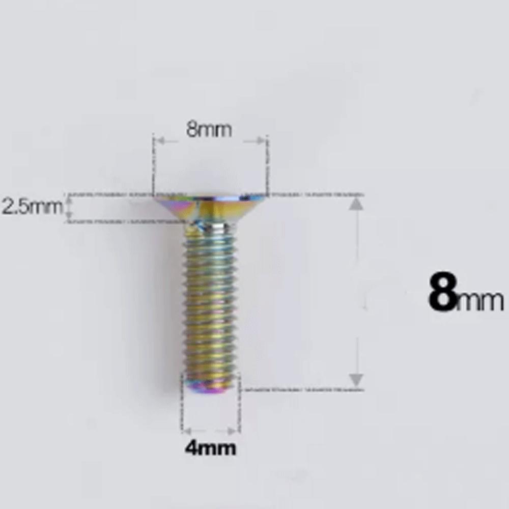 Multiple Color M4 p0.7mm x 8 10 12 14 16 18 20 -45mm GR5 Titanium Alloy Countersunk Screw Bolt  T20 Torx Flat Head For Motocycle