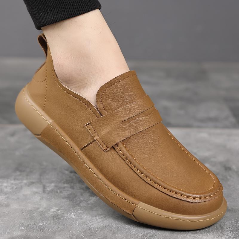 Fashion Brand Men Genuine Leather Walking Loafers High Quality Soft Bottom Comfy Business Shoes Fashion Office Dress Flat Designer Shoes