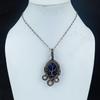 Lapis Lazuli Pendant Handmade Gemstone Jewelry, 999 Copper Wire Wrapped Pendant ,Unique Design Jewelry Pendant