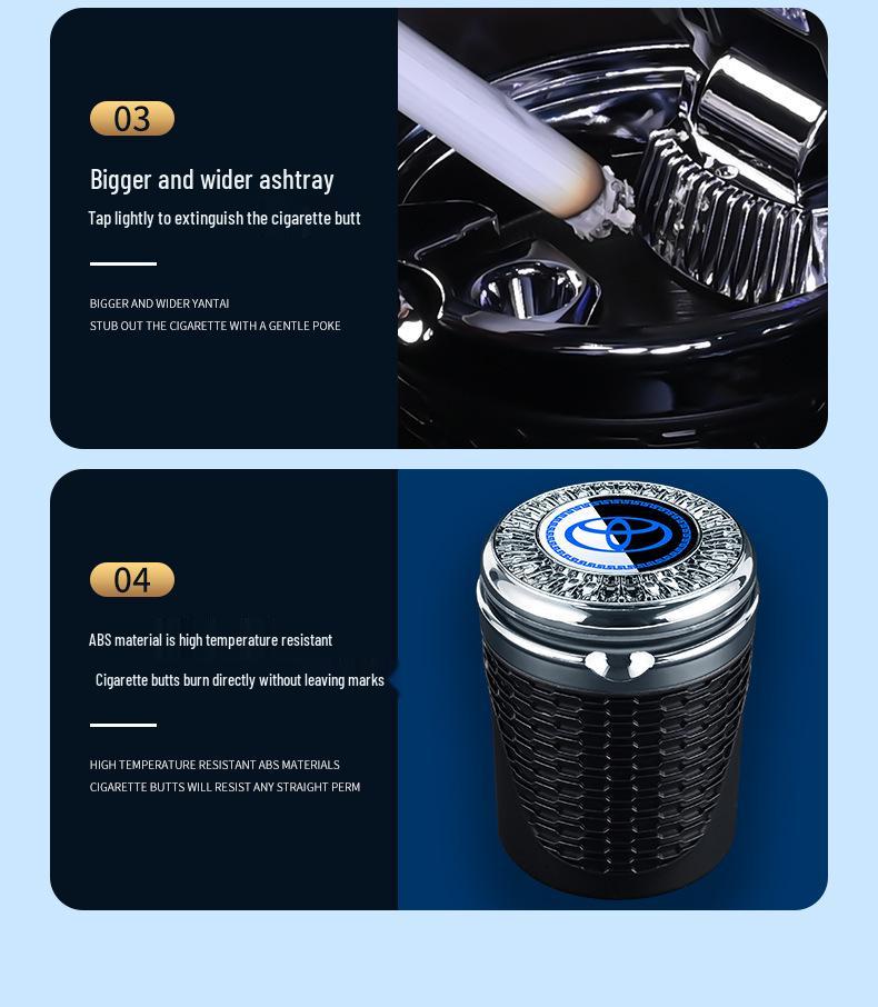 Flame-Retardant Metal Ashtray with Lid for JAC Refine and Yue A60/M5 Models