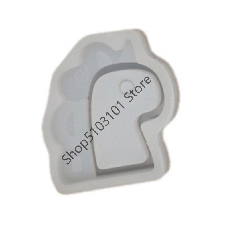 X6HE Bear Epoxy Resin Molds Shaker Dinosaur Photo Frame Keychain Pendant Silicone Jewelry Making Decorations DIY