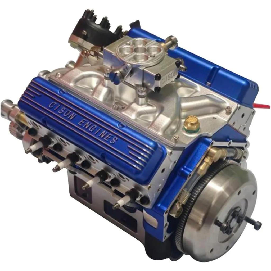 V8 Motor Kiti Benzinli - Benzinli V8 Küçük Blok Motor Model Kitleri Çalışan Mini V8 Motor Kitleri 4 Zamanlı 44cc Su Soğutmalı