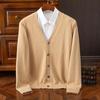 Men's Classic V-Neck Single-Breasted Korean-Style Loose Knit Cardigan Sweater