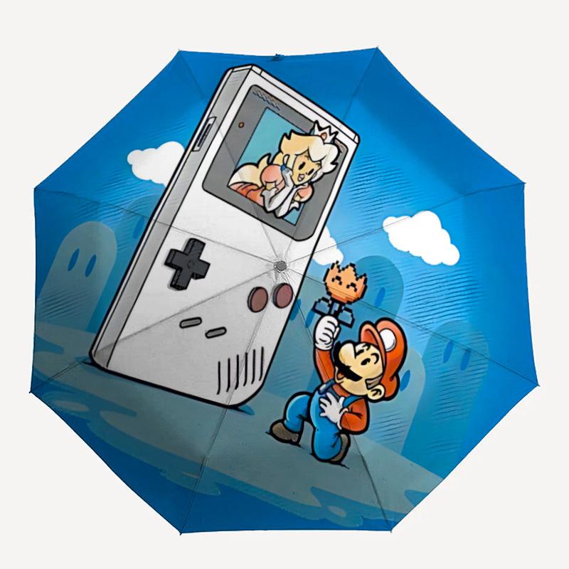

Mario Automatic Open/Close Umbrella Compact Travel Umbrella, 8 Rib Heavy Duty Construction, Ideal Gift, 195