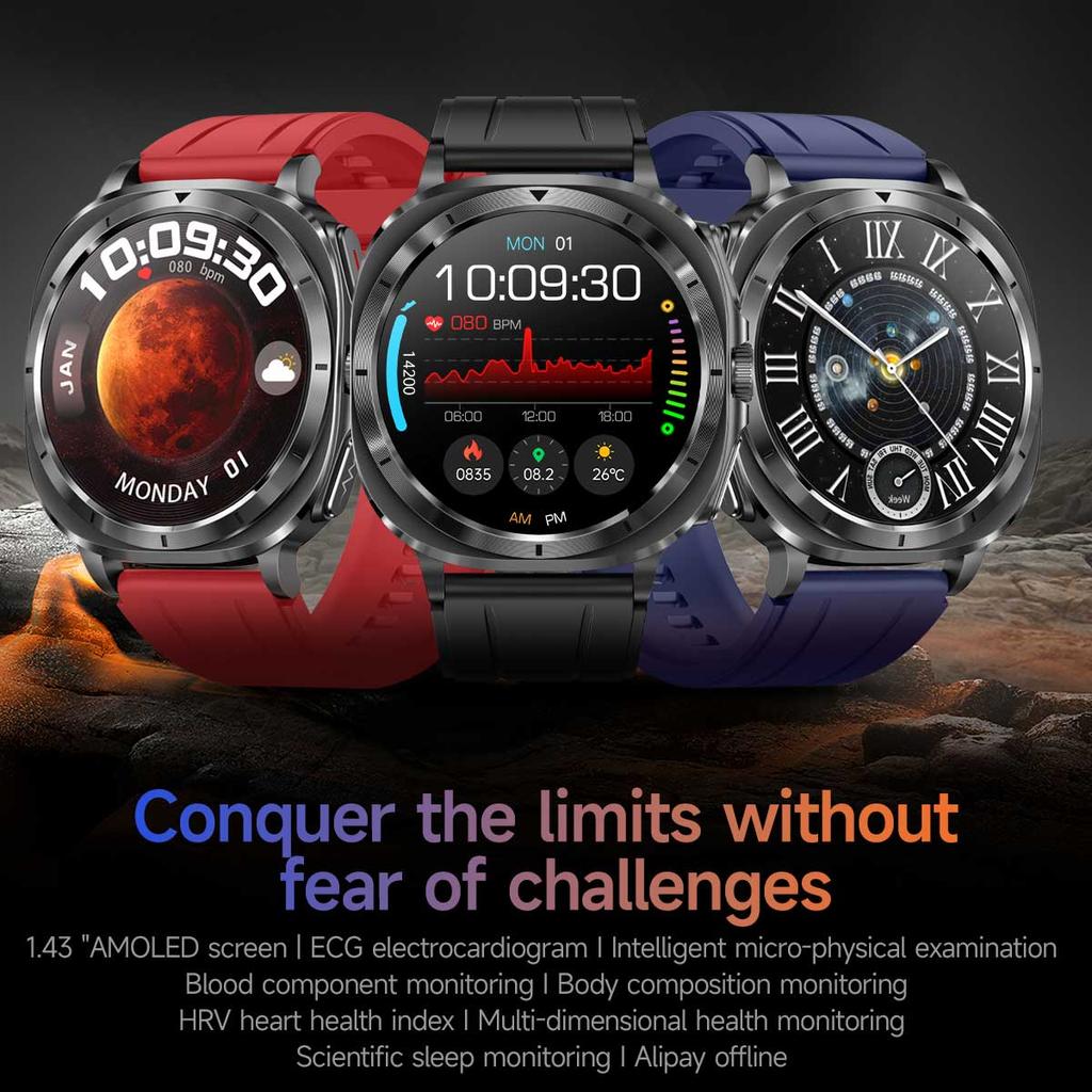 2025 Fashion New Expert Level Health Smart Watch Men ECG+PPG Laser Monitor Uric Acid Blood Fat Blood Pressure NFC HD Call Watch