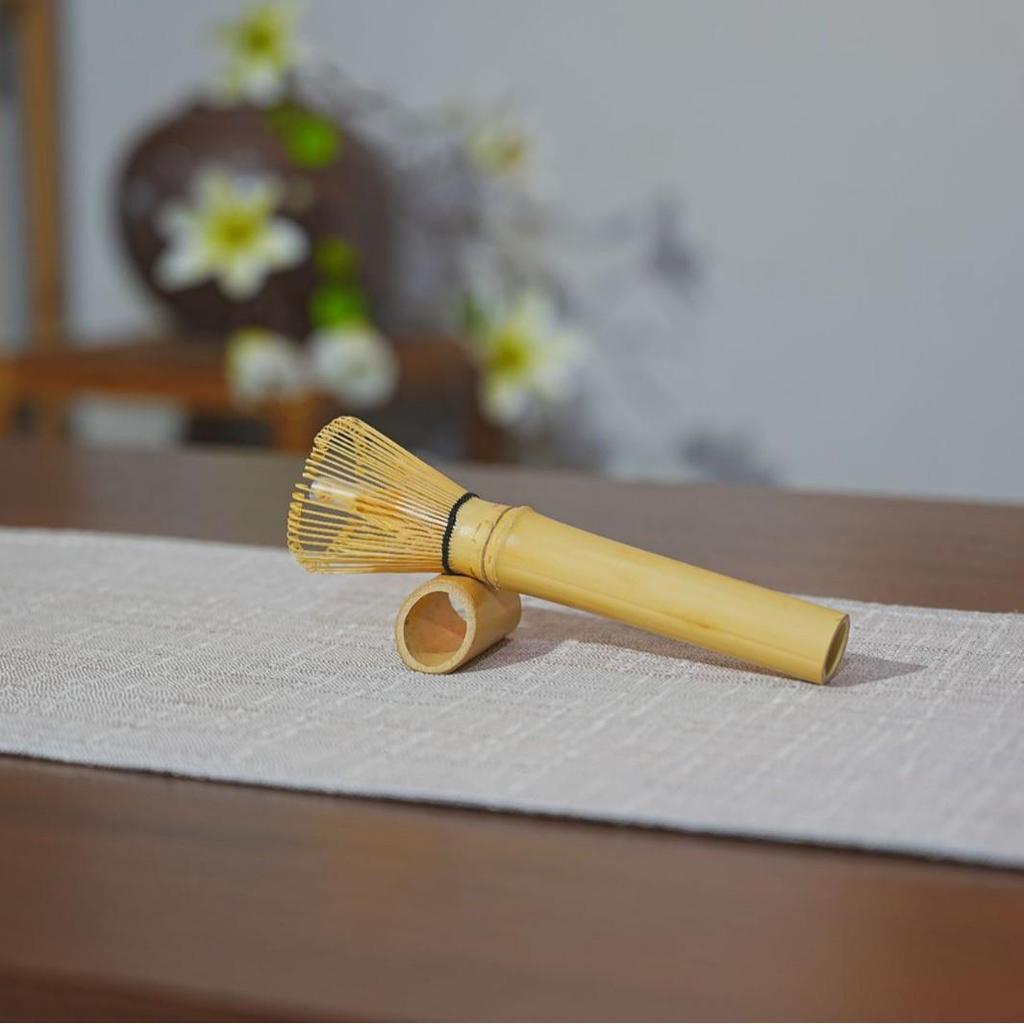 Sample Song Dynasty Matcha Ceremony Tool Set: Hundred-Pronged Bamboo Whisk, Chasen Stand, Tea Scoop, Stirring Brush