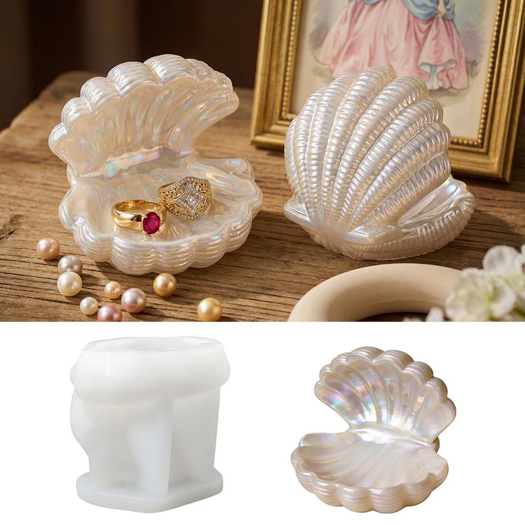 Shell Shape Plate Silicone Mold Resin Tray Mould For Resin Casting Making Candle Stand Jewelry Tray Home Decoration