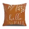 Thanksgiving Linen Pillowcase Autumn Pumpkin Print Pillow Cushion Cover