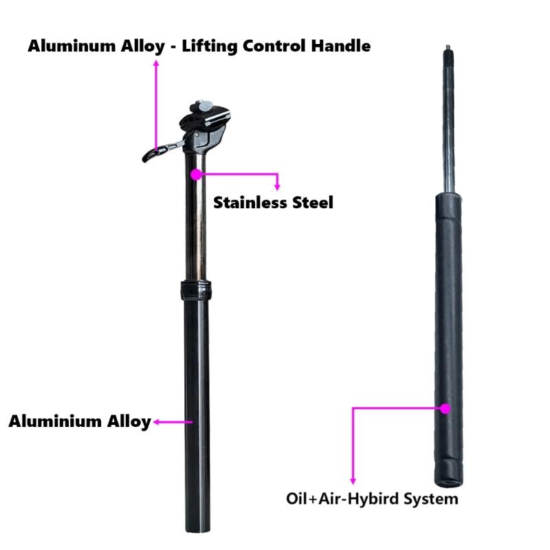 Bicycles Shock Absorption Seatpost Stainless Steels Bike Seatpost Hand Controlled Dropper Hydraulic Seatpost Enduring