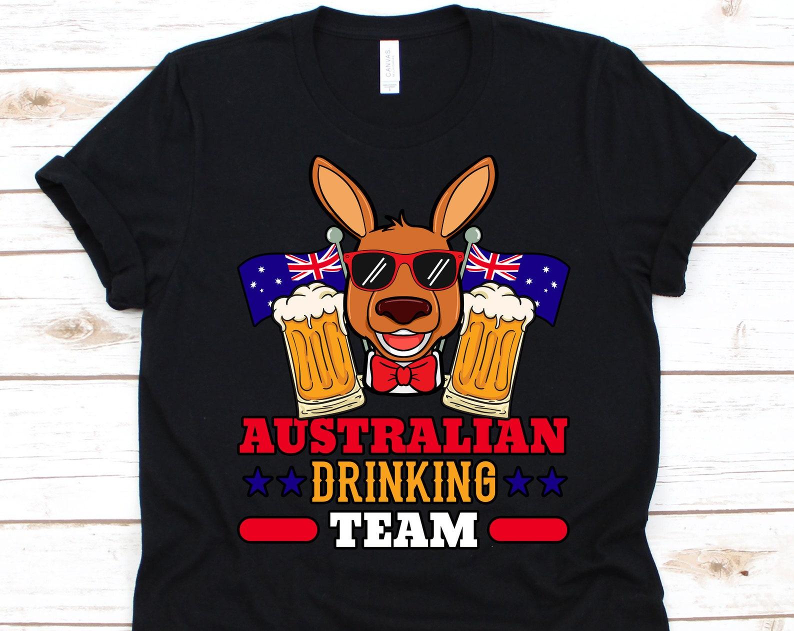 Australian Drinking Team, Aussie Shirt, Aussie Lover, Beer Lover, Drinking Beer, Australia, Beer Drinking Tea, Alcohol Lover 3XL