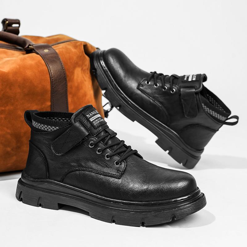 Herren Business Schuhe Atmungsaktiv Bequem Outdoor Arbeitsschuhe Trendige Freizeit Designer Schnürschuhe Plateau Wanderstiefel