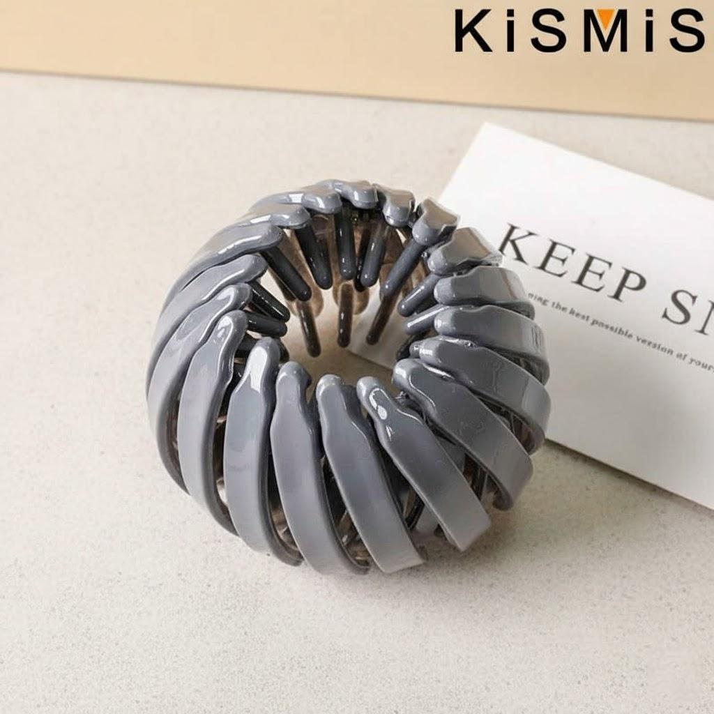 

Fashion Women Scrunchie Ponytail Holder Hair Tail Clip Bird Nest Expanding Bud Ball Hair Ring Pin Hair Band Elastic серый