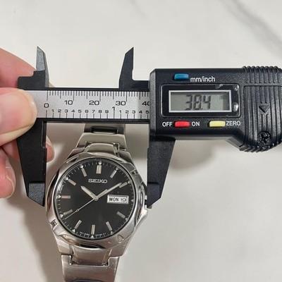 SEIKO 7N42 7000 Watch Men Day Date Quartz Silver Dial Timepiece Authentic