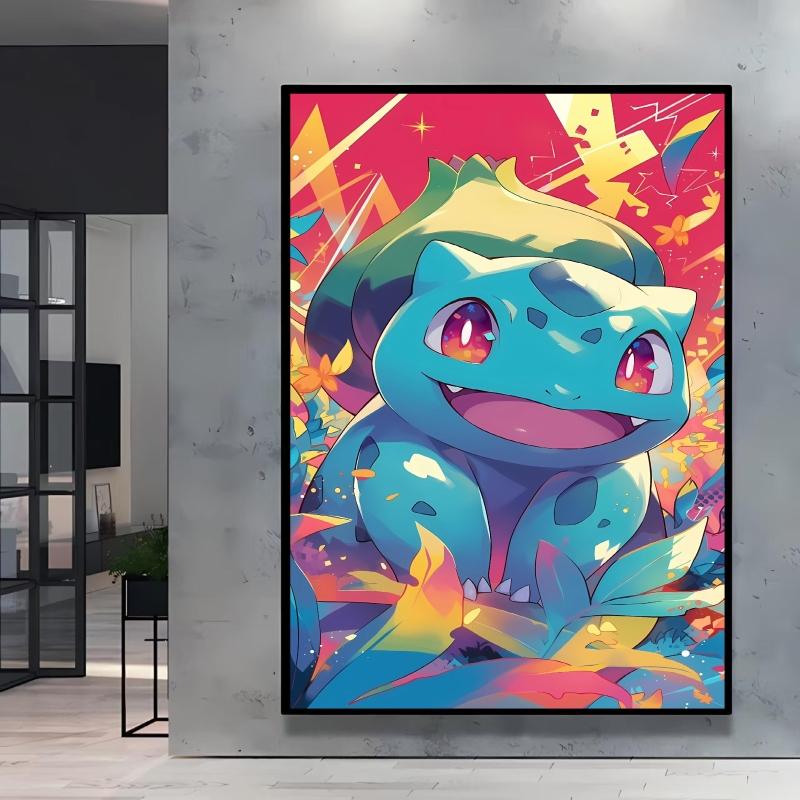 Canvas Art Wall Painting Posters Pokemon Images Pikachu Decor Painting Home Decoration Living Room Decor Paintings Kids Gift