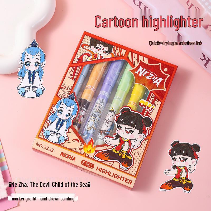 Sanrio Cute Cartoon Highlighters: Eye-Friendly Journal Markers for Students