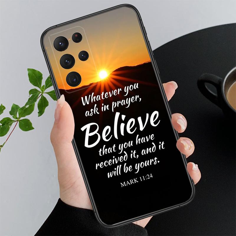 Phone Case for Samsung Galaxy A52S A04S A21S A33 A23 A13 A14 A32 A52 A53 A54 A51 A71 M51 Bible verse Jesus Christian Case