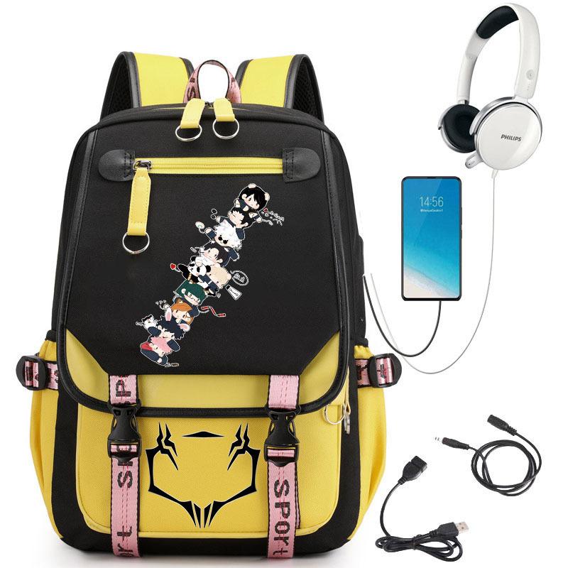 Popular Riman Peripheral Backpack Youth Student School Bag Usb Large Capacity Student Computer Bag