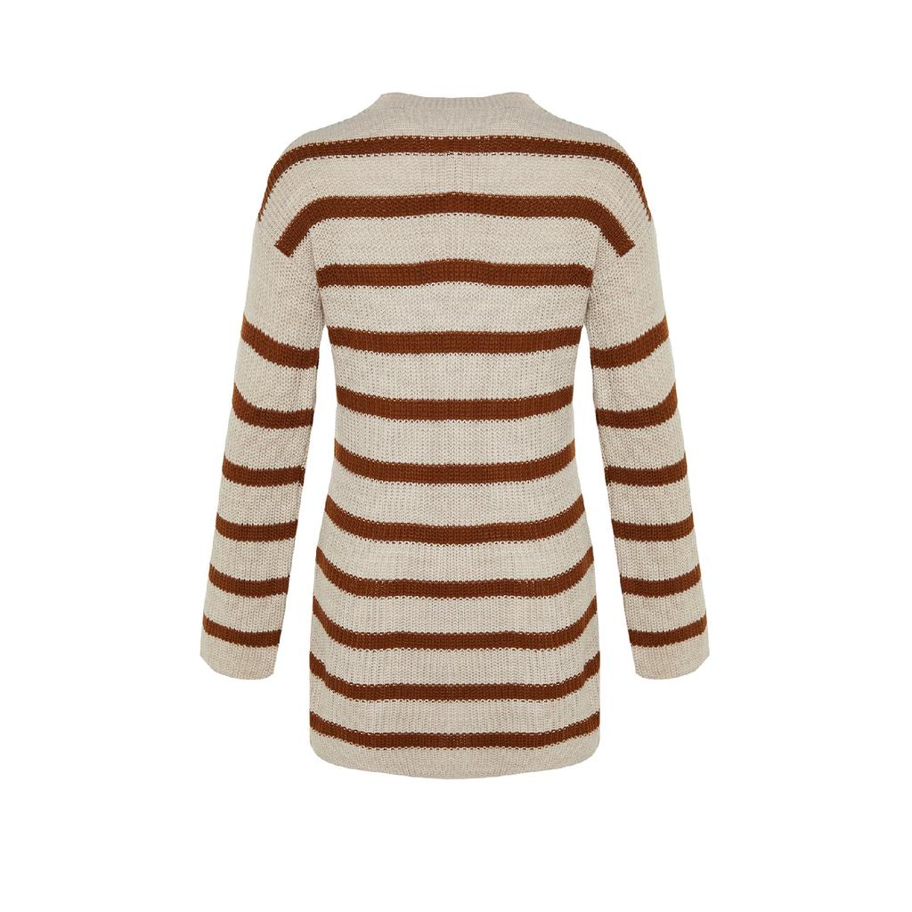 Pulover de tricotaj Thessaloniki cu dungi negre Tctaw24ak00000